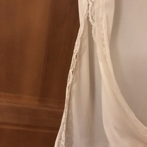 Vintage Nani Flowers Long Slip with Lace Side Slits Size Medium - Picture 3 of 6